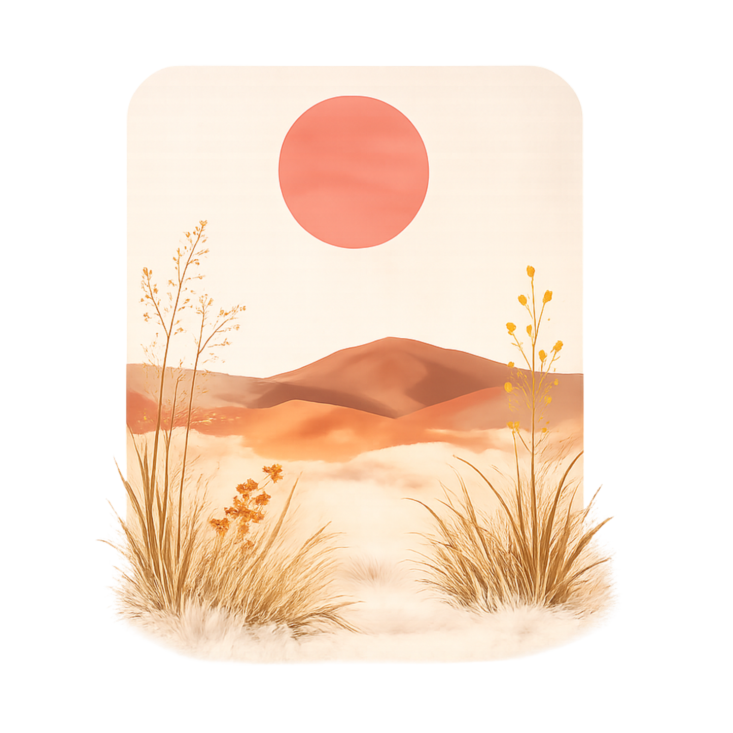 Autumn Sun Minimal Landscape Graphic T-Shirt