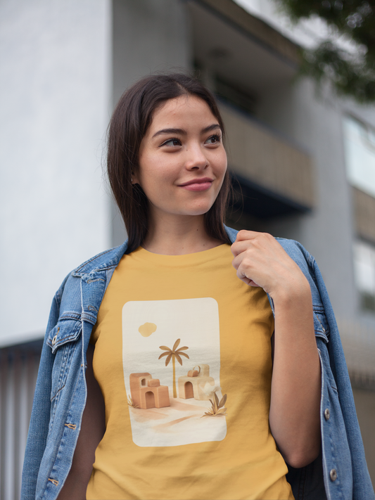 Desert Palm Minimal Landscape Graphic T-Shirt