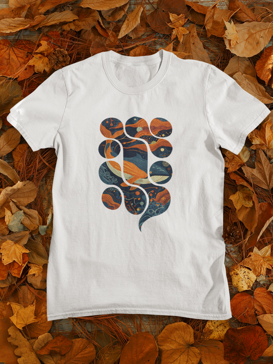 Abstract Cosmic Dolphin Graphic T-Shirt