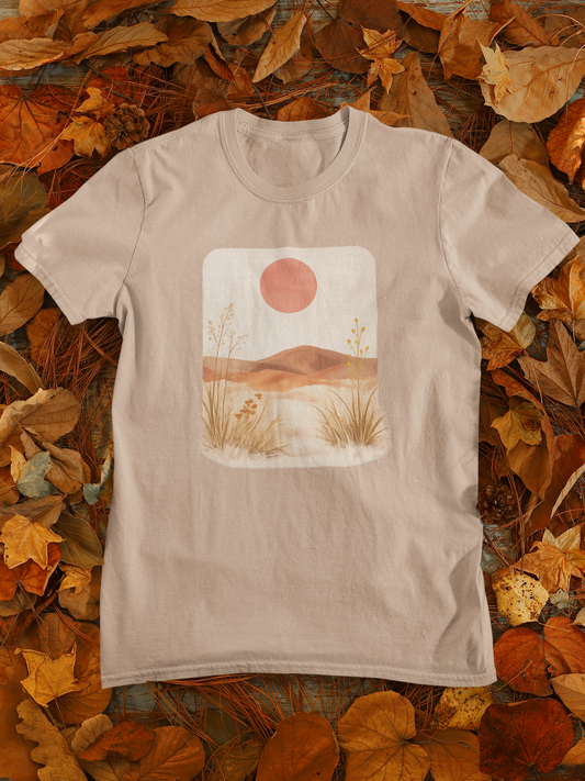 Autumn Sun Minimal Landscape Graphic T-Shirt