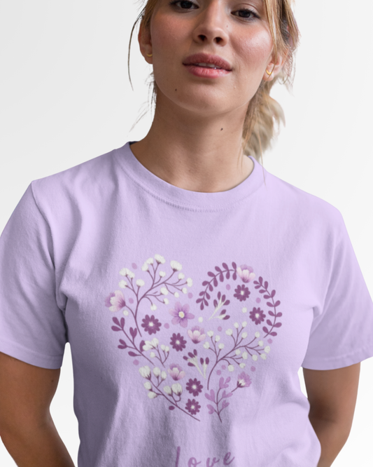 Purple Love Floral Tee