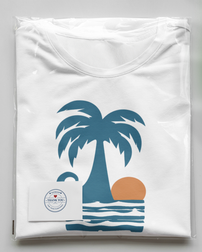 Palm Sunset Beach Graphic Tee – Premium Cotton T-Shirt