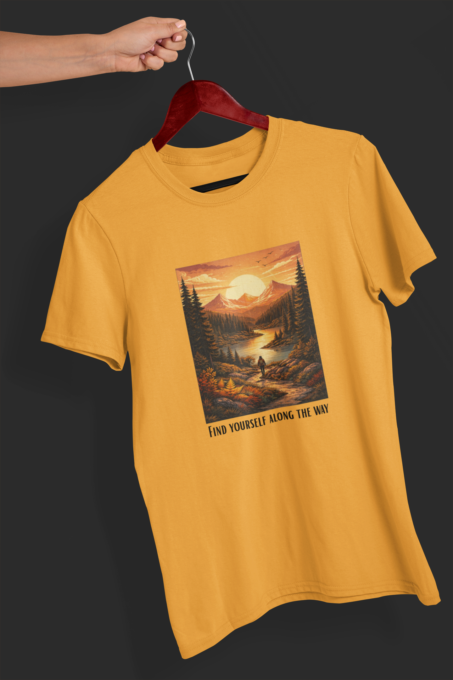 Find Yourself Along The Way – Adventure Landscape Graphic T-Shirt
