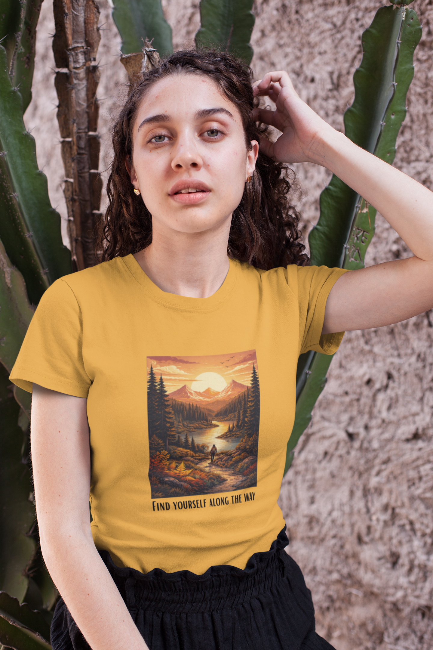 Find Yourself Along The Way – Adventure Landscape Graphic T-Shirt