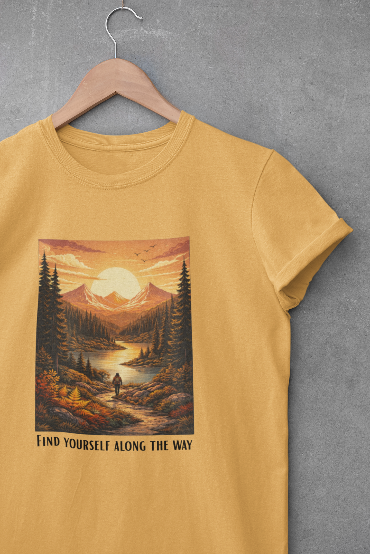 Find Yourself Along The Way – Adventure Landscape Graphic T-Shirt