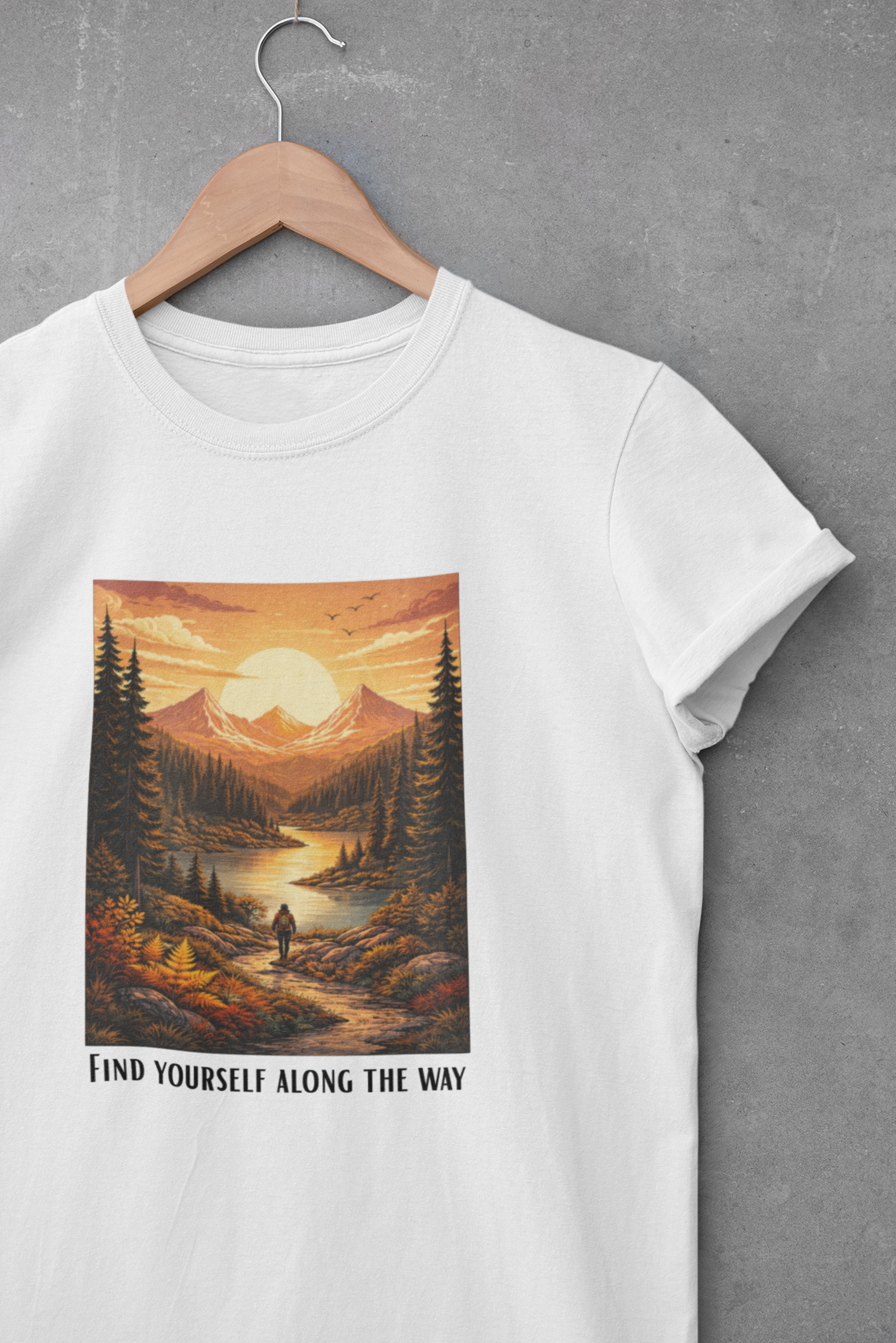 Find Yourself Along The Way – Adventure Landscape Graphic T-Shirt