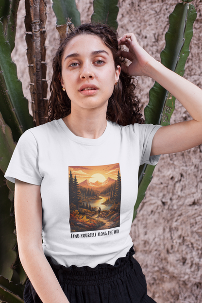Find Yourself Along The Way – Adventure Landscape Graphic T-Shirt