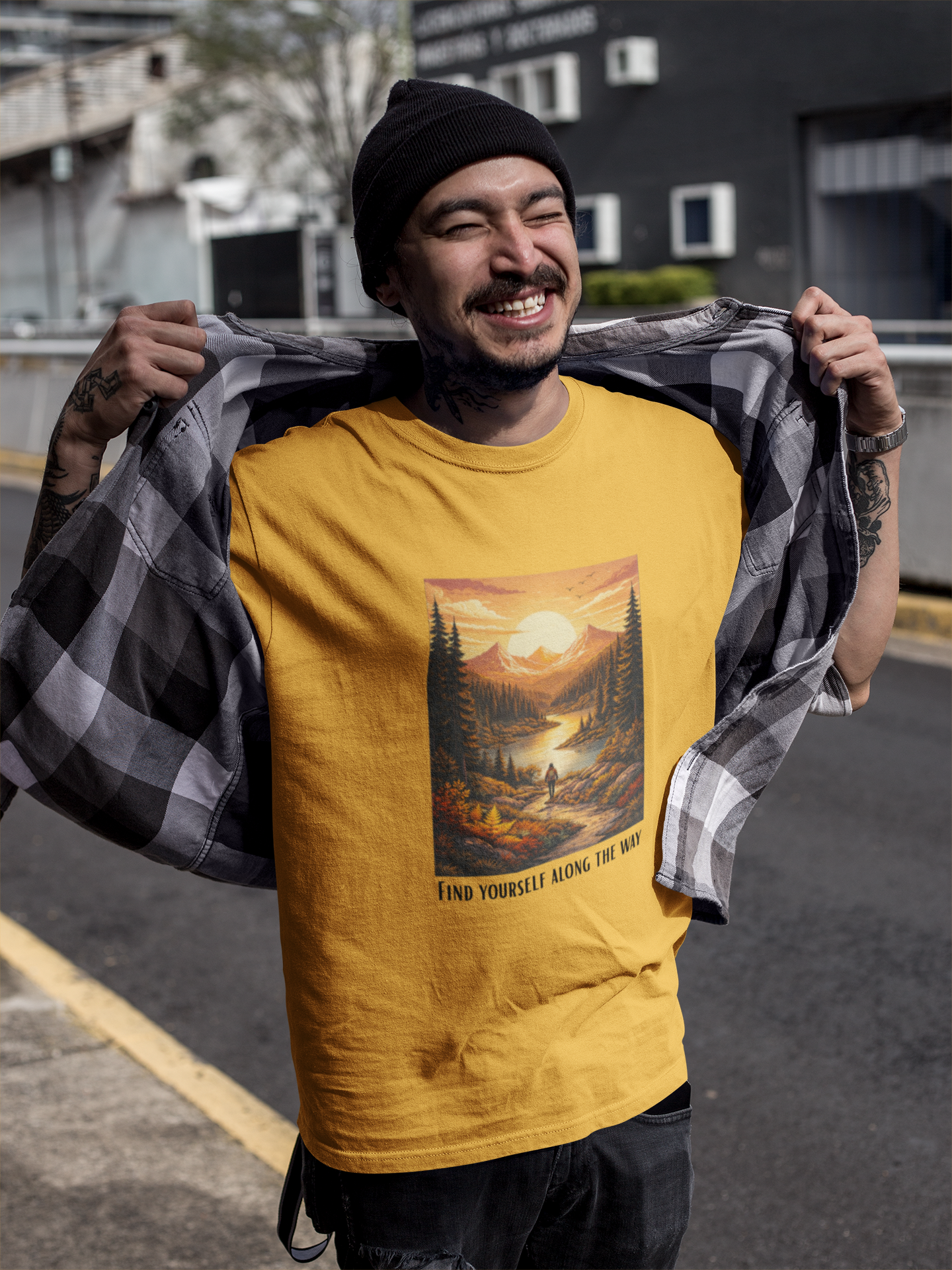 Find Yourself Along The Way – Adventure Landscape Graphic T-Shirt