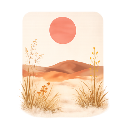 Autumn Sun Minimal Landscape Graphic T-Shirt