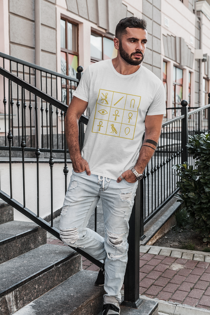 Ancient Code – Golden Hieroglyph Unisex T-Shirt