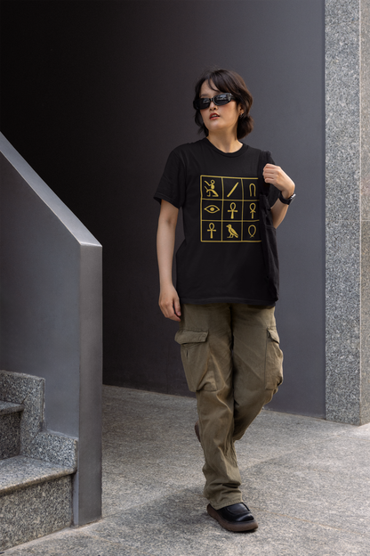 Ancient Code – Golden Hieroglyph Unisex T-Shirt