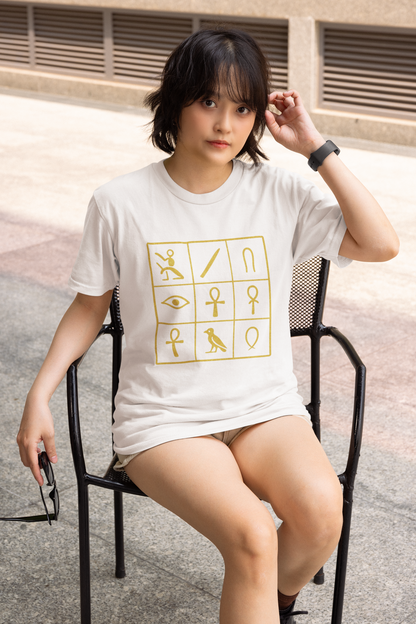 Ancient Code – Golden Hieroglyph Unisex T-Shirt