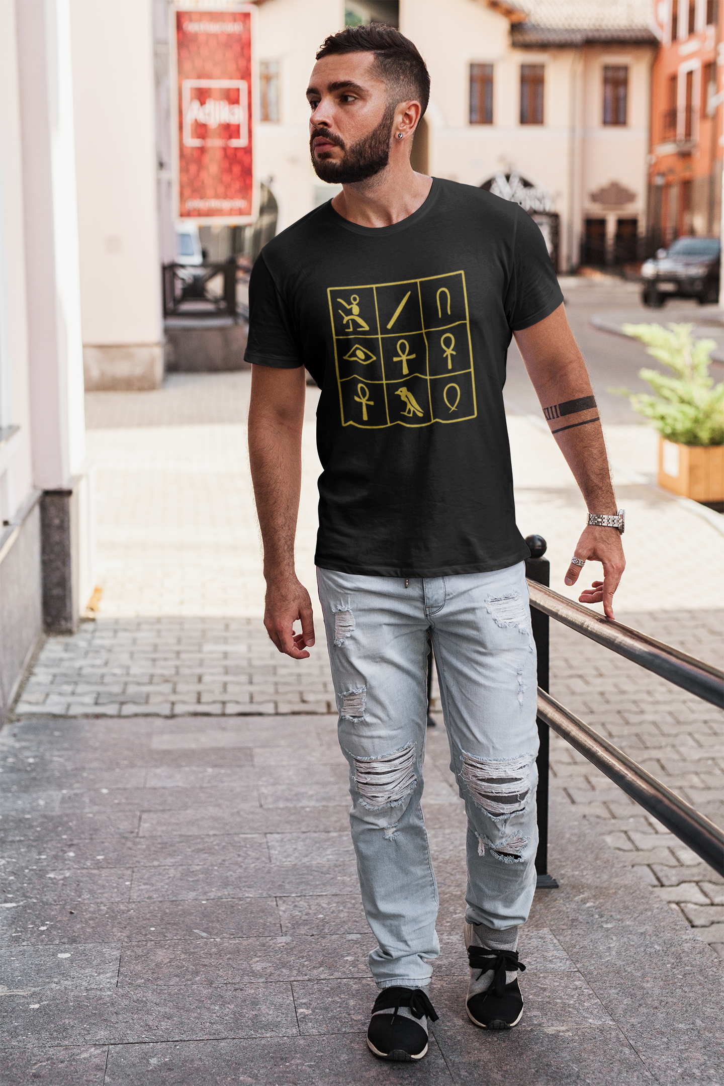 Ancient Code – Golden Hieroglyph Unisex T-Shirt