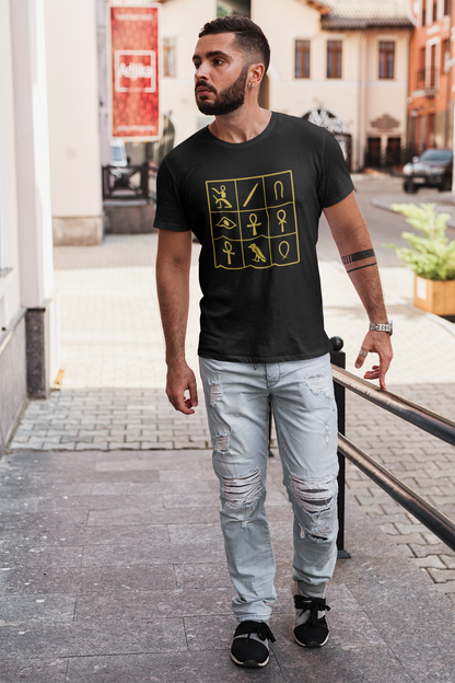 Ancient Code – Golden Hieroglyph Unisex T-Shirt