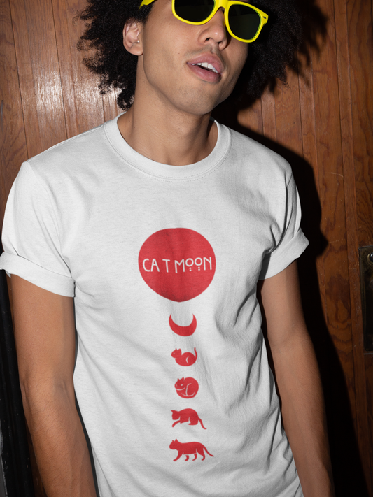 Cat Moon – Artistic Sunset Cat Silhouette Graphic T-Shirt
