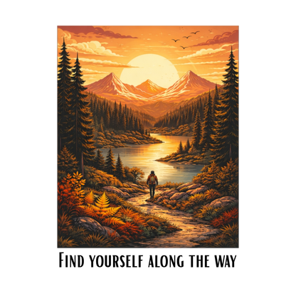 Find Yourself Along The Way – Adventure Landscape Graphic T-Shirt
