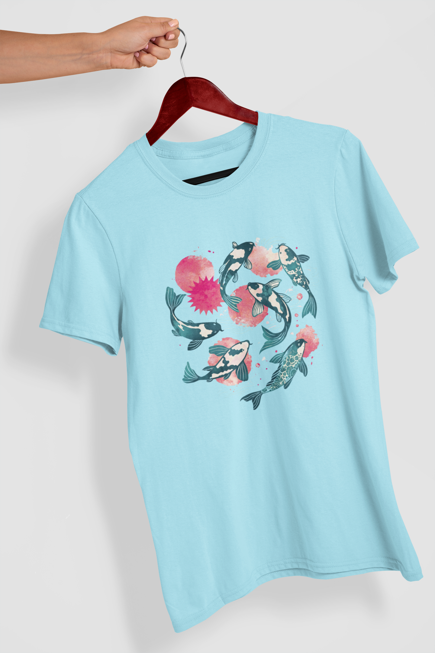 Koi Fish Harmony Circle Graphic T-Shirt