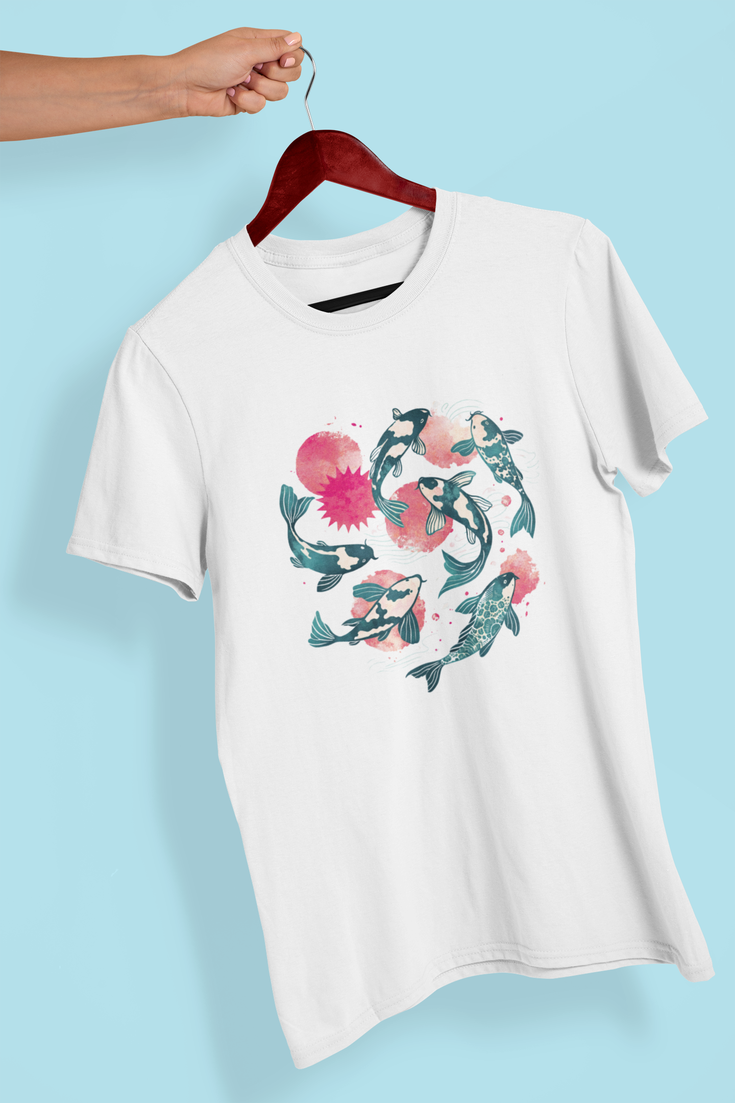 Koi Fish Harmony Circle Graphic T-Shirt