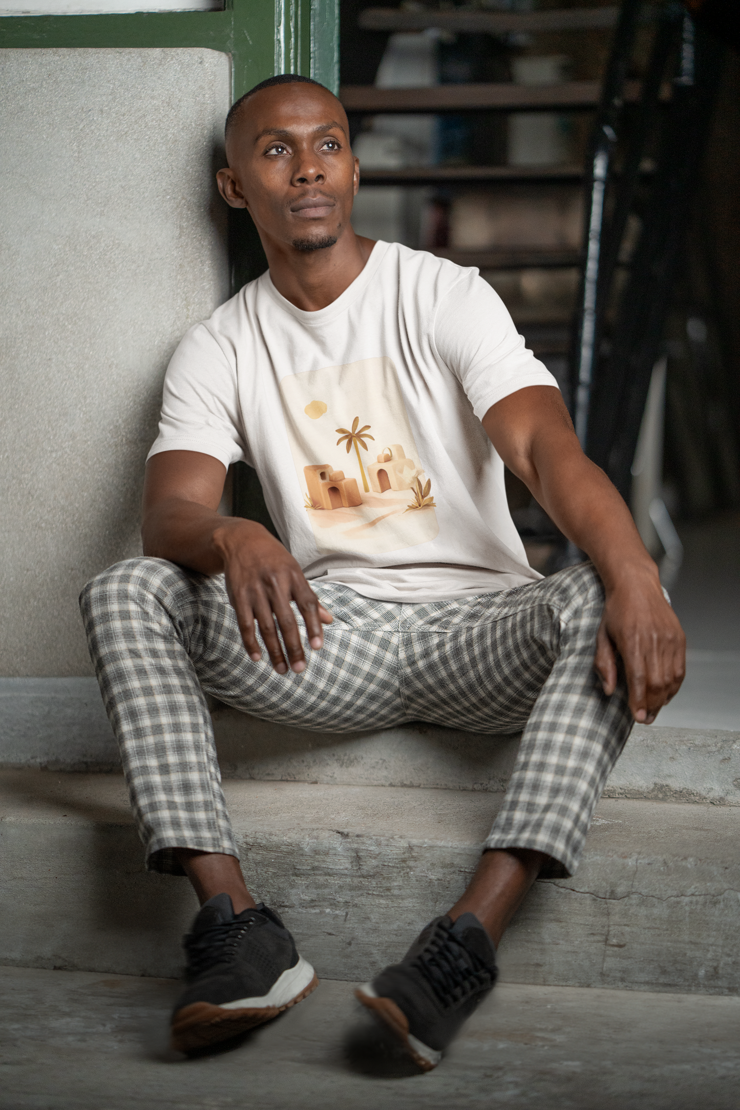 Desert Palm Minimal Landscape Graphic T-Shirt