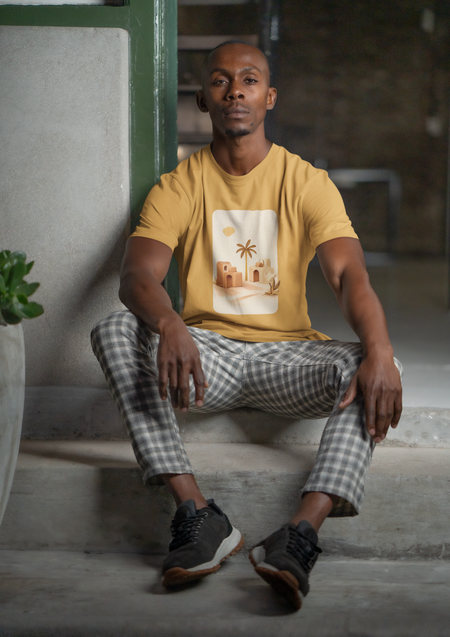 Desert Palm Minimal Landscape Graphic T-Shirt