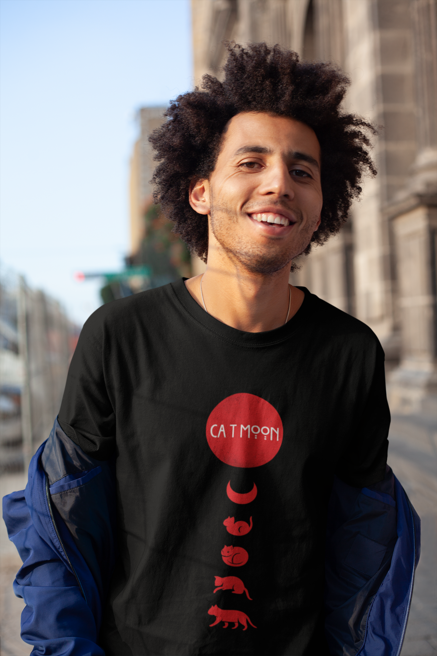 Cat Moon – Artistic Sunset Cat Silhouette Unisex T-Shirt