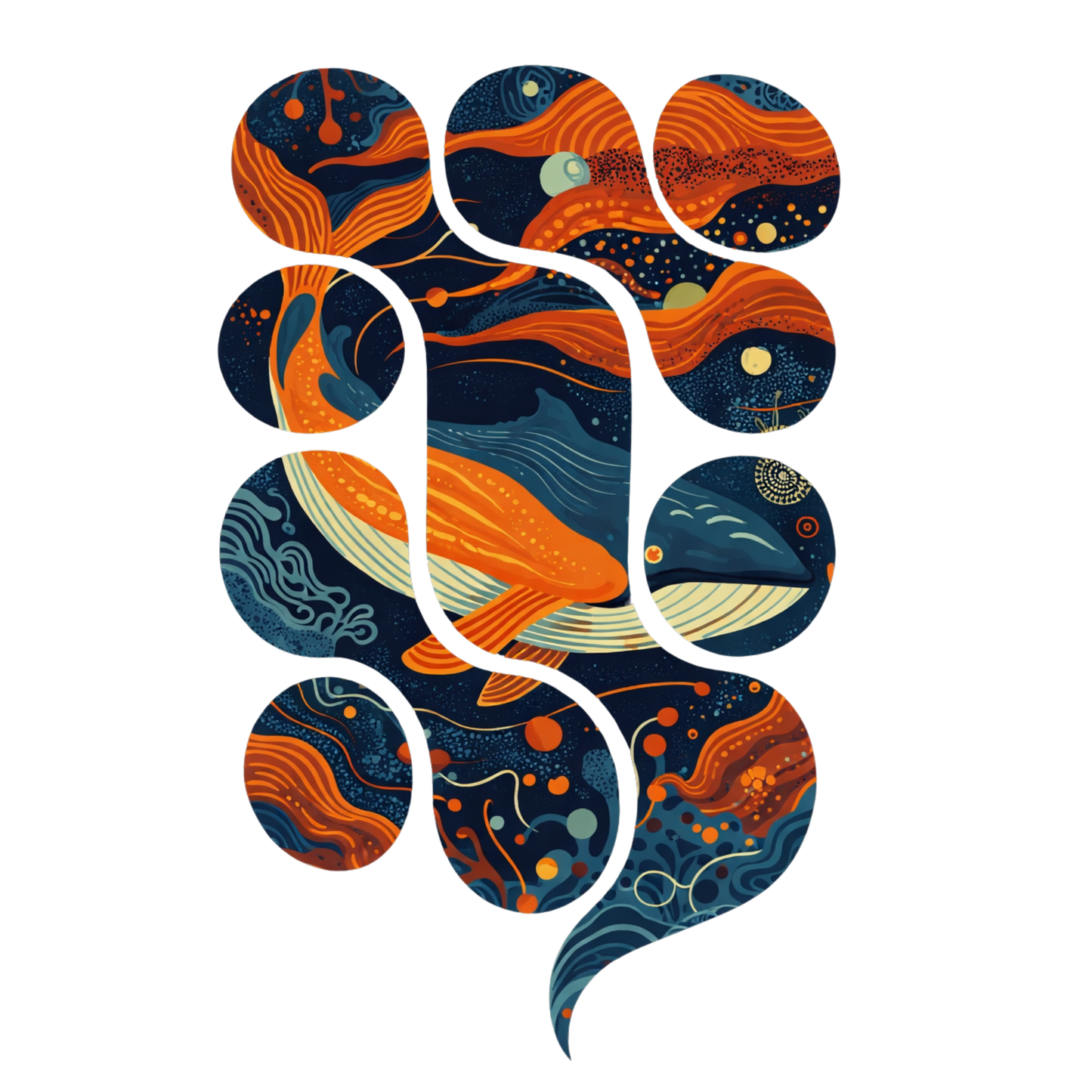 Abstract Cosmic Dolphin Graphic T-Shirt