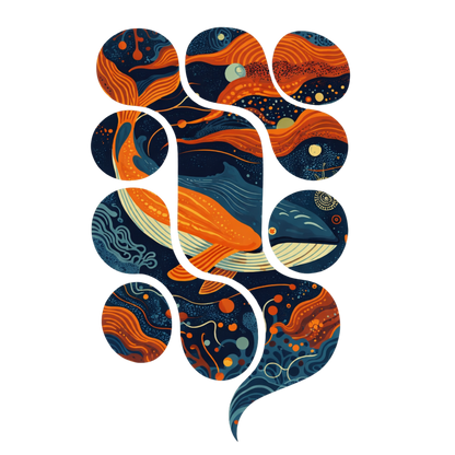 Abstract Cosmic Dolphin Graphic T-Shirt