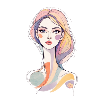 Minimal Artistic Woman Portrait Graphic T-Shirt