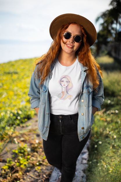 Minimal Artistic Woman Portrait Graphic T-Shirt