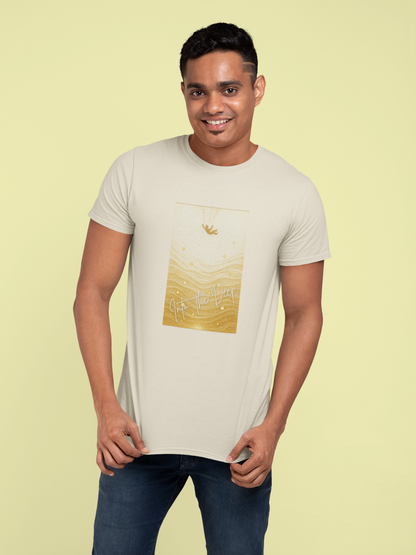 Into The Deep – Minimal Gold Wave Art Unisex T-Shirt