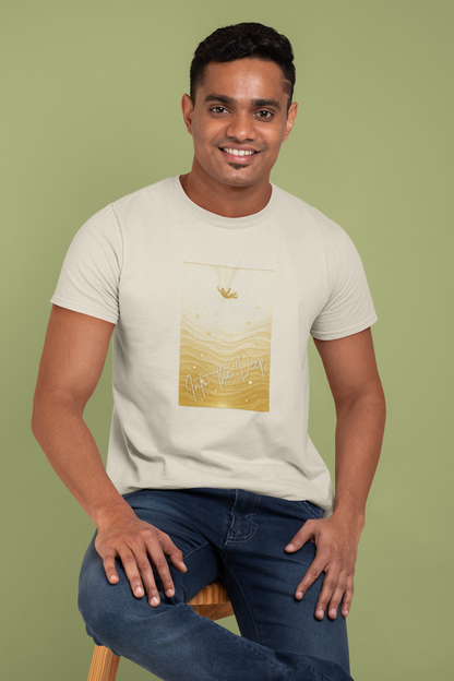 Into The Deep – Minimal Gold Wave Art Unisex T-Shirt
