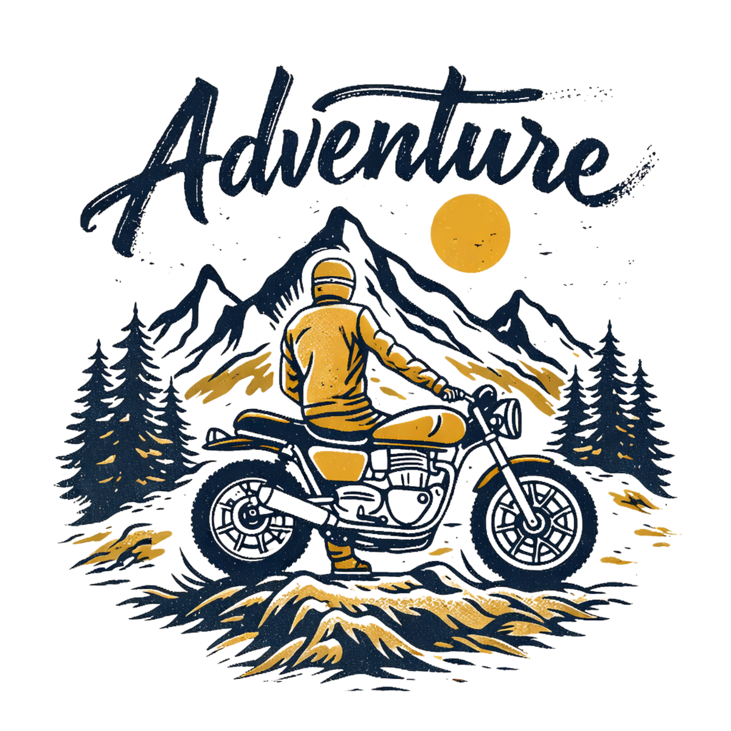Adventure Rider – Mountain Motorcycle Graphic T-Shirt