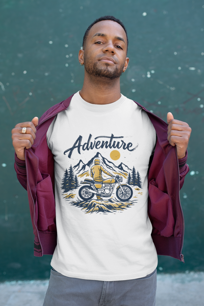 Adventure Rider – Mountain Motorcycle Graphic T-Shirt