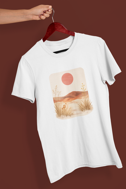 Autumn Sun Minimal Landscape Graphic T-Shirt