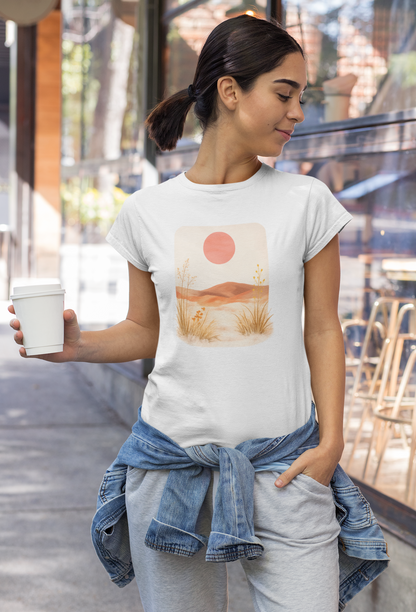 Autumn Sun Minimal Landscape Graphic T-Shirt