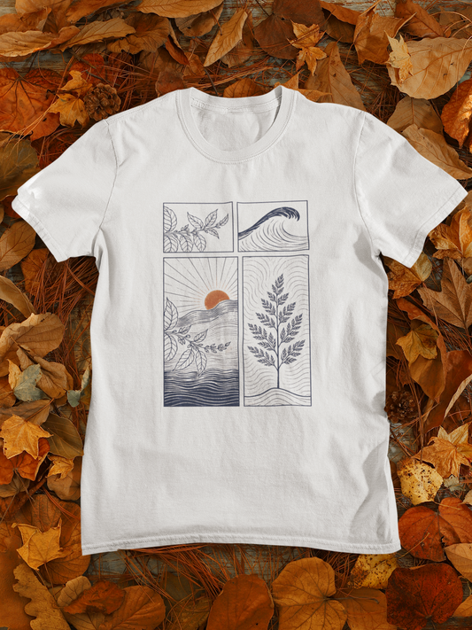 Nature Panels Minimal Graphic T-Shirt