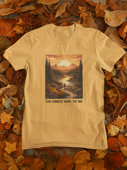 Find Yourself Along The Way – Adventure Landscape Graphic T-Shirt